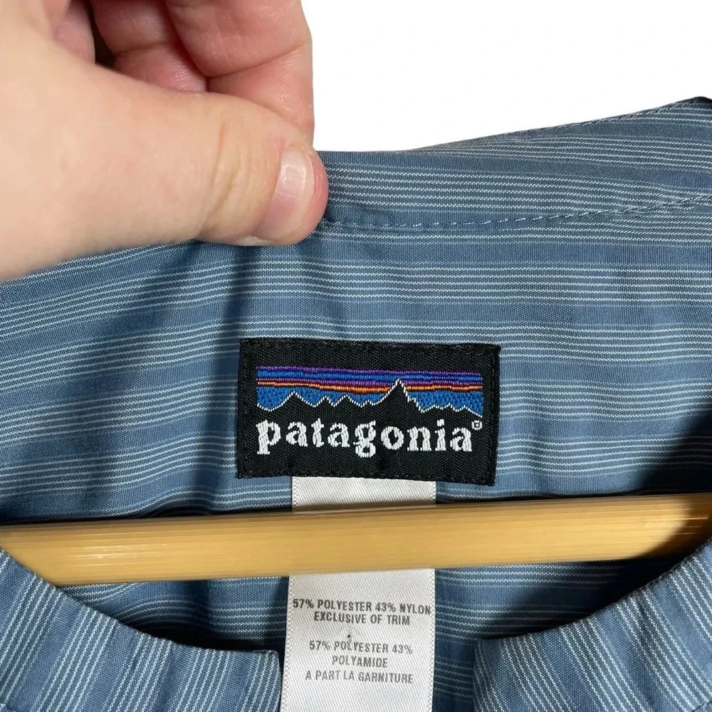 NWOT Patagonia Sun Shelter Tunic Dress in Storm Blue Stripe Size 12